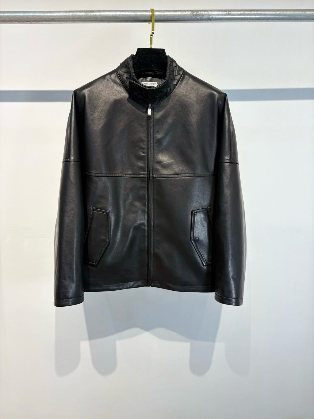 Falection FW26 bv Intrecciato leather blouson jacket