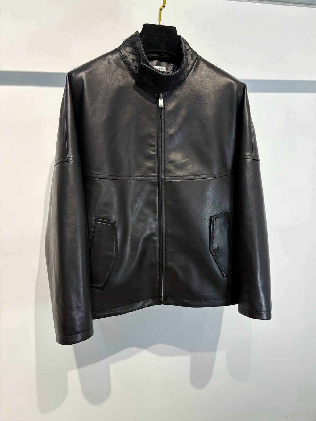 Falection FW26 bv Intrecciato leather blouson jacket