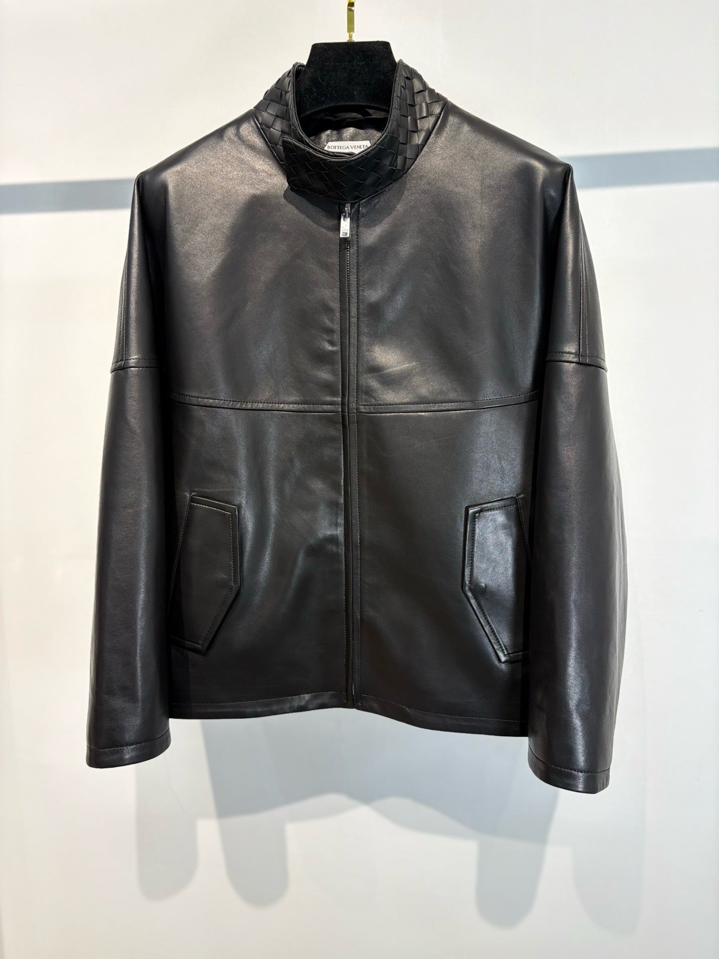 Falection FW26 bv Intrecciato leather blouson jacket