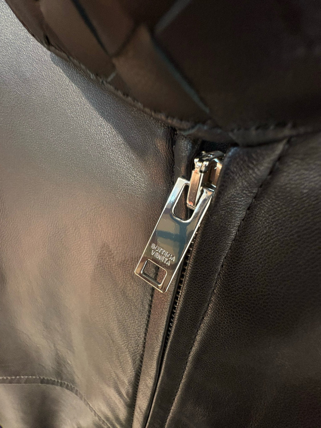 Falection FW26 bv Intrecciato leather blouson jacket