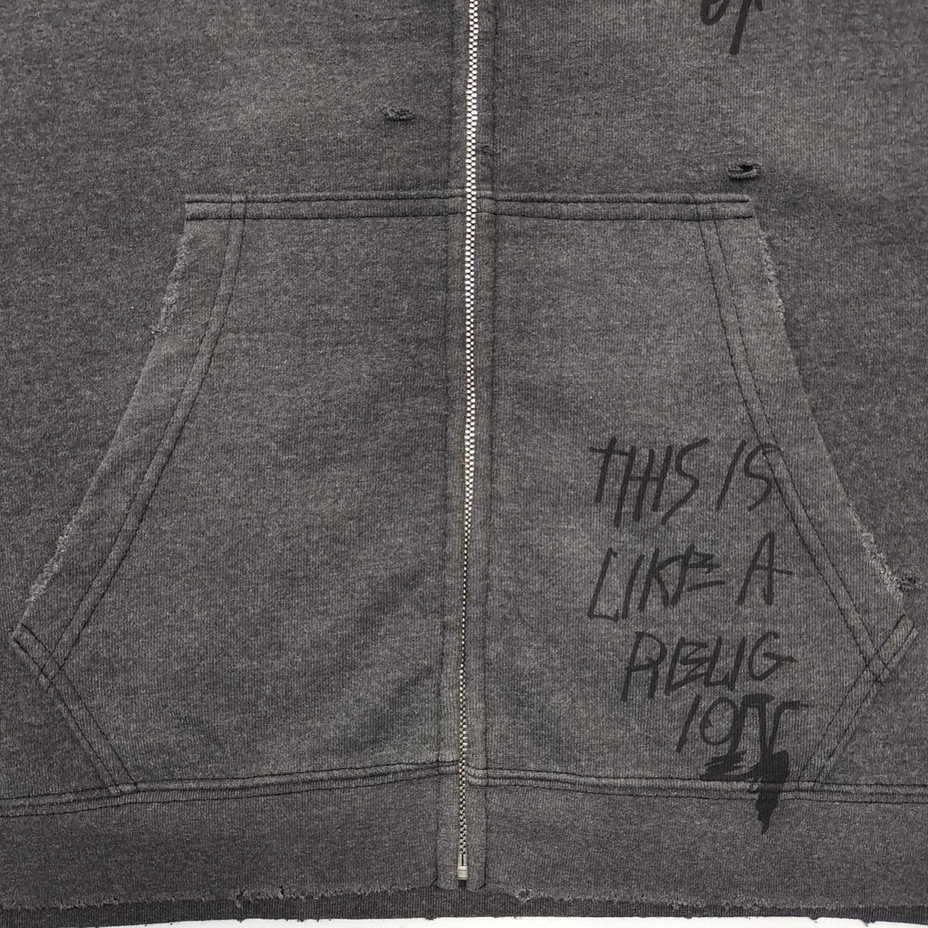 FALECTION MENS Paly Carrying The Message Zip Hooded Sweatshirt Black