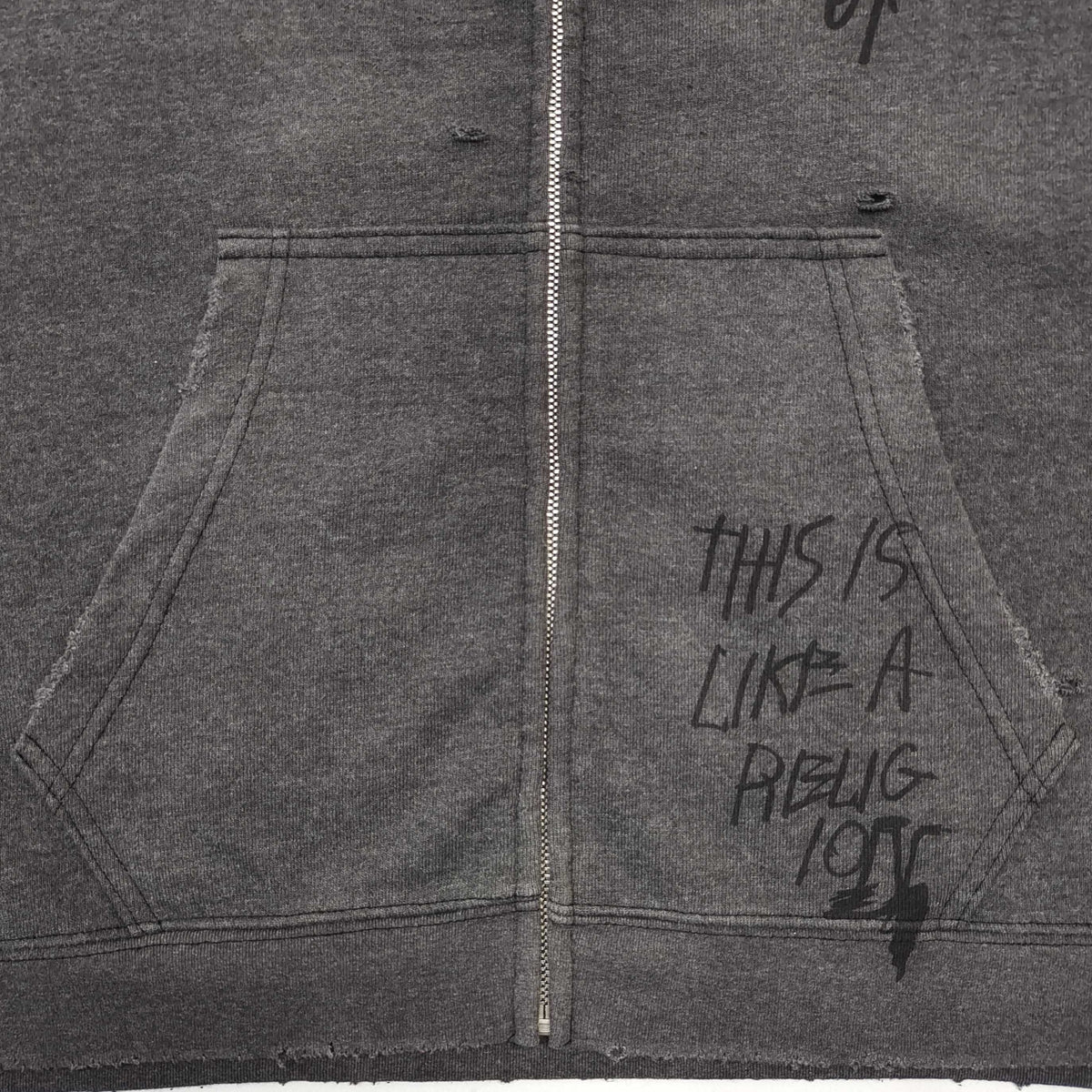 FALECTION MENS Paly Carrying The Message Zip Hooded Sweatshirt Black