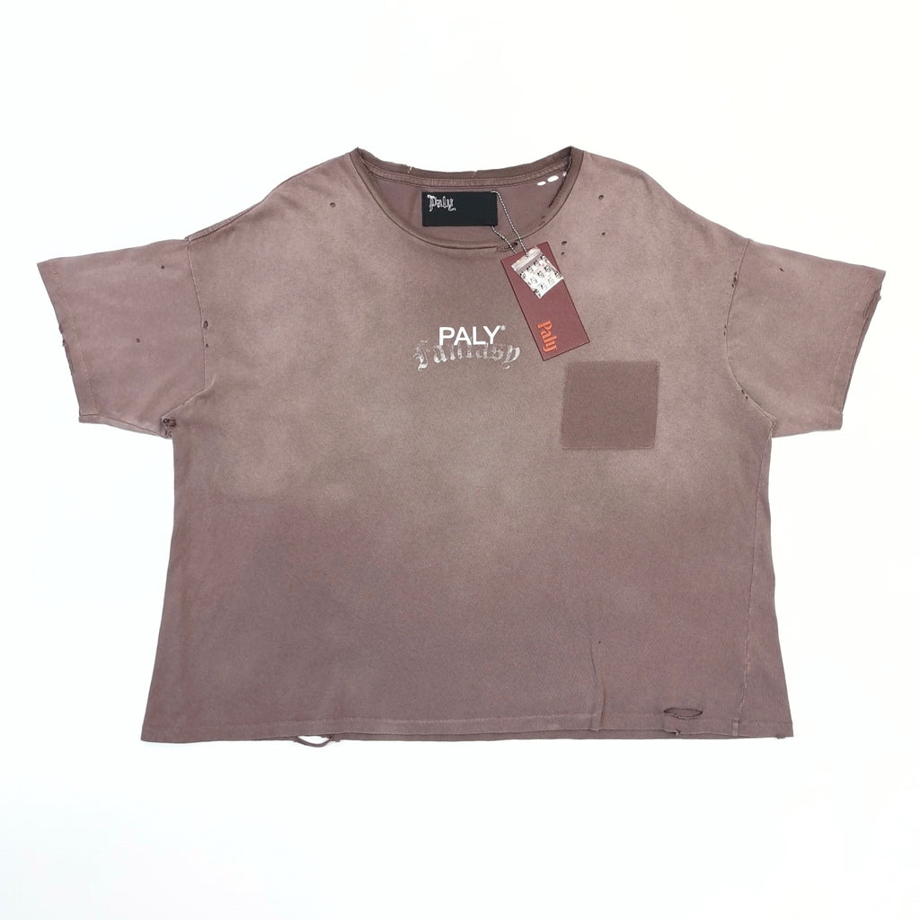 falection paly Men's Grey Core Logo T-Shirt Cotton with sun-faded wash and thoughtfully distressed