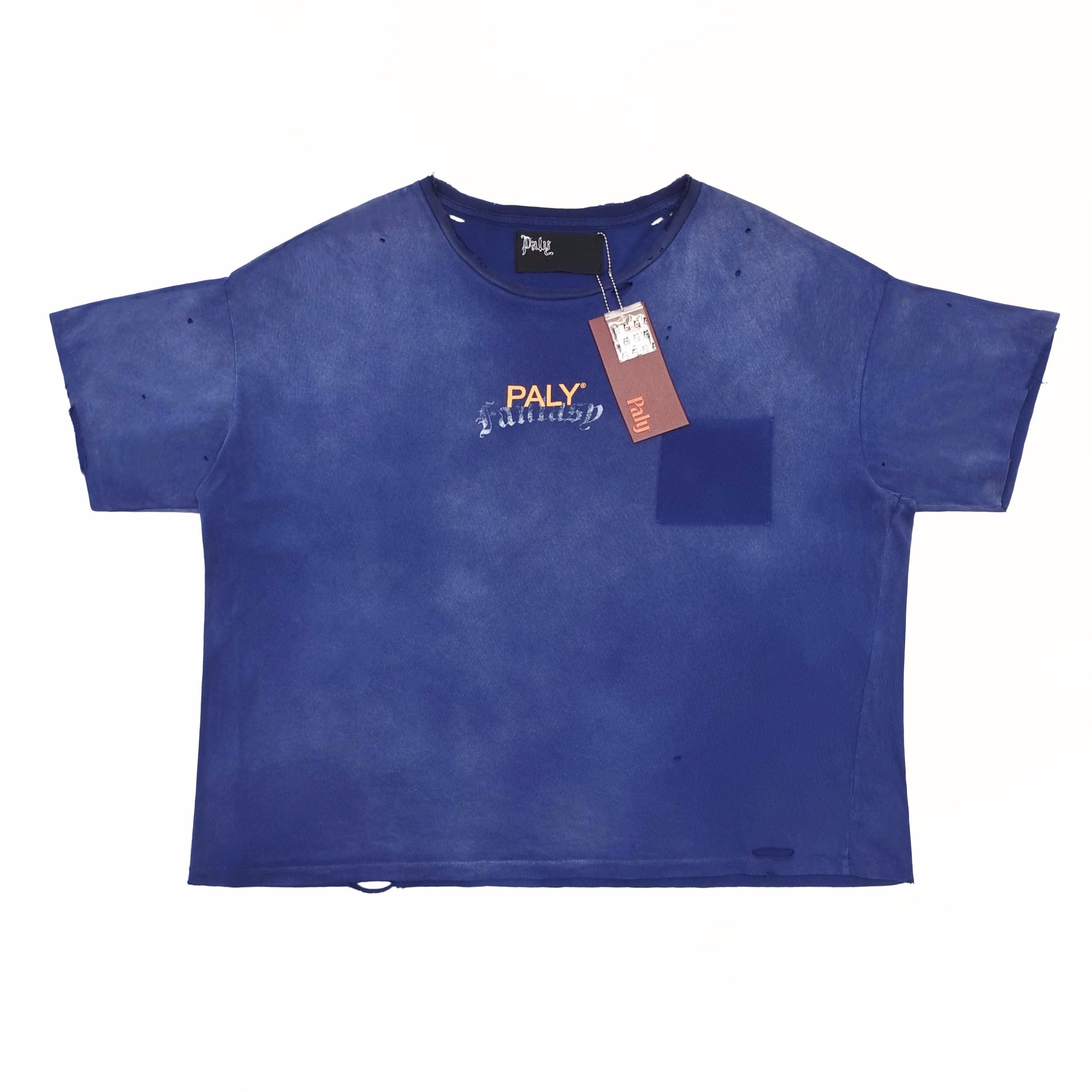 falection paly Men's Grey Core Logo T-Shirt Cotton with sun-faded wash and thoughtfully distressed