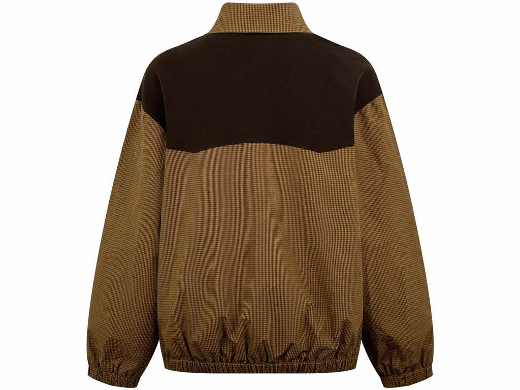 Falection FW26 Caramel Gingham Check Blouson Jacket
