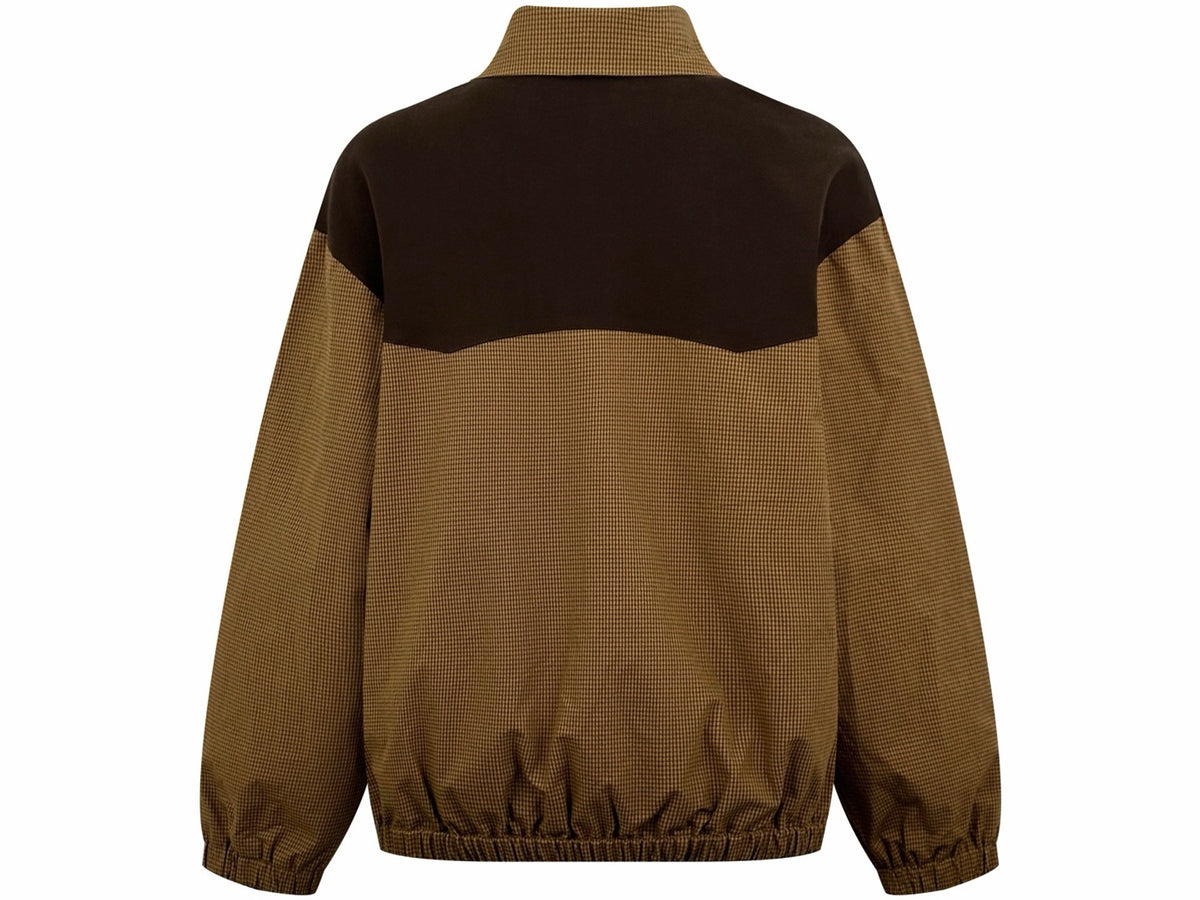 Falection FW26 Caramel Gingham Check Blouson Jacket