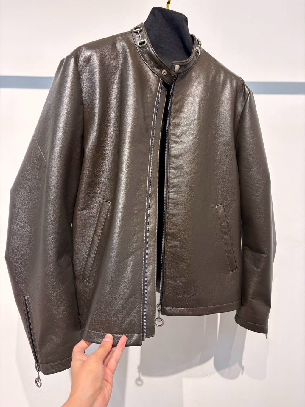 Falection FW26 Treated Bull Leather Jacket