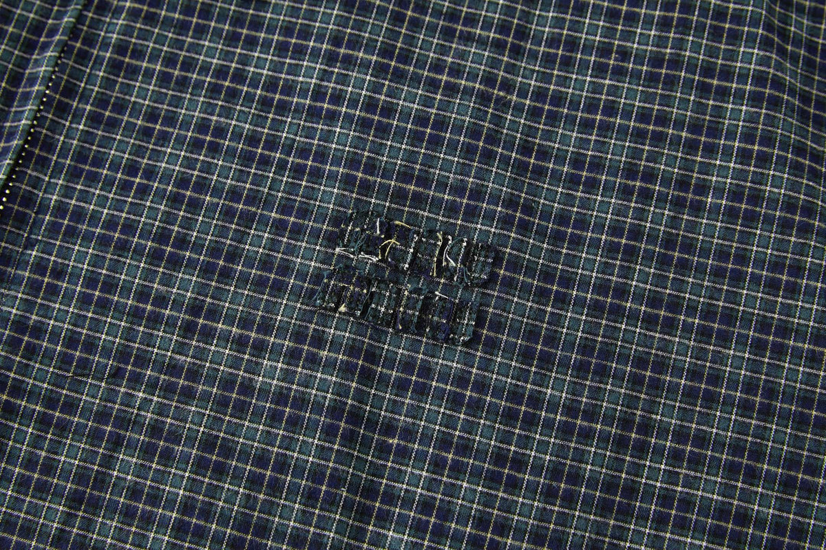 Falection FW26 Blue/Bottle Checked Flannel Blouson Jacket