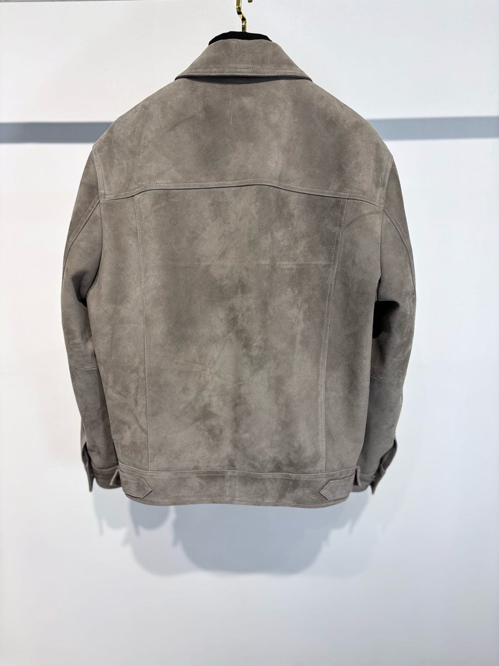 Falection FW26 Suede Leather Jacket in Gray Seal