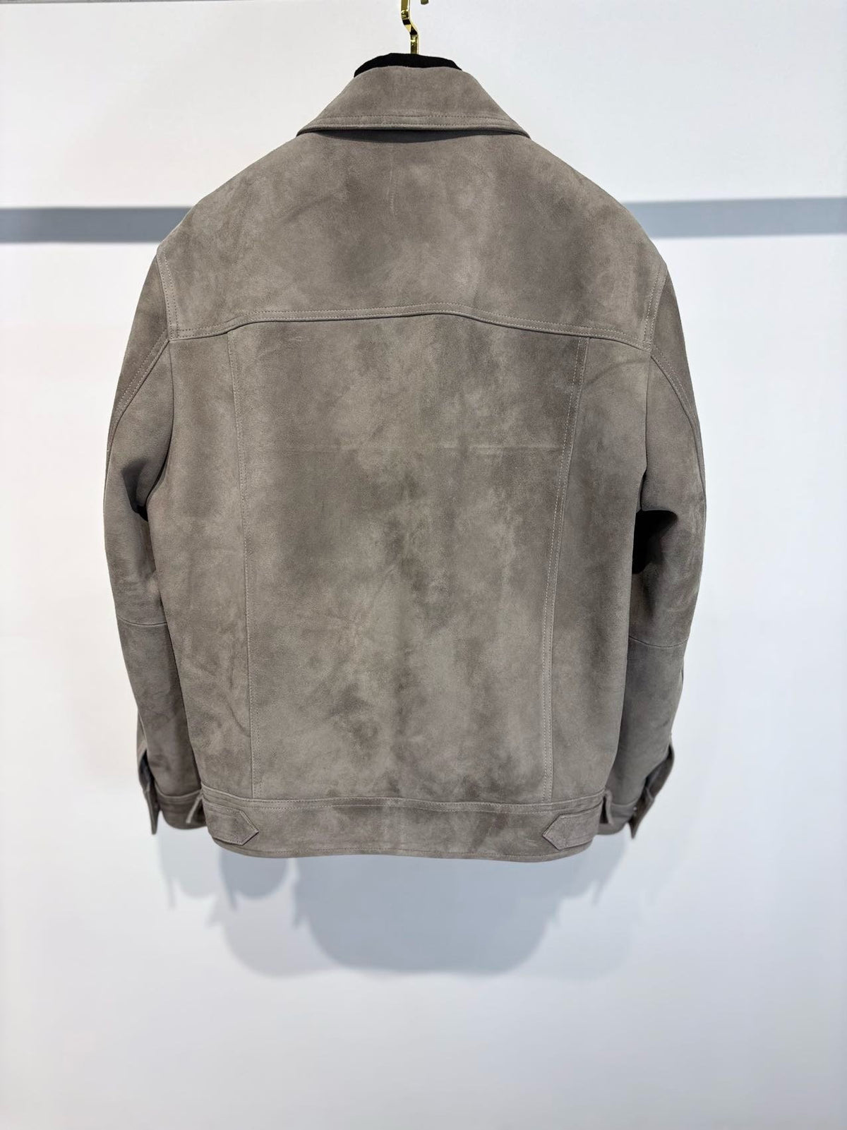 Falection FW26 Suede Leather Jacket in Gray Seal