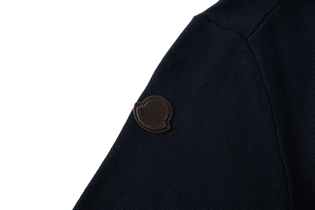 Falection FW26 Leather Logo Wool Zip Up Cardigan in 3 Colors