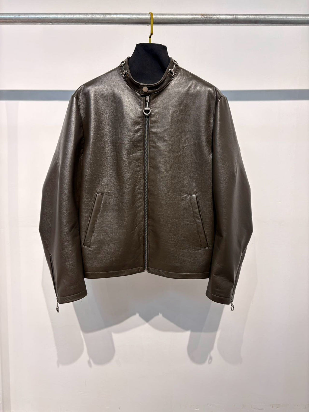 Falection FW26 Treated Bull Leather Jacket