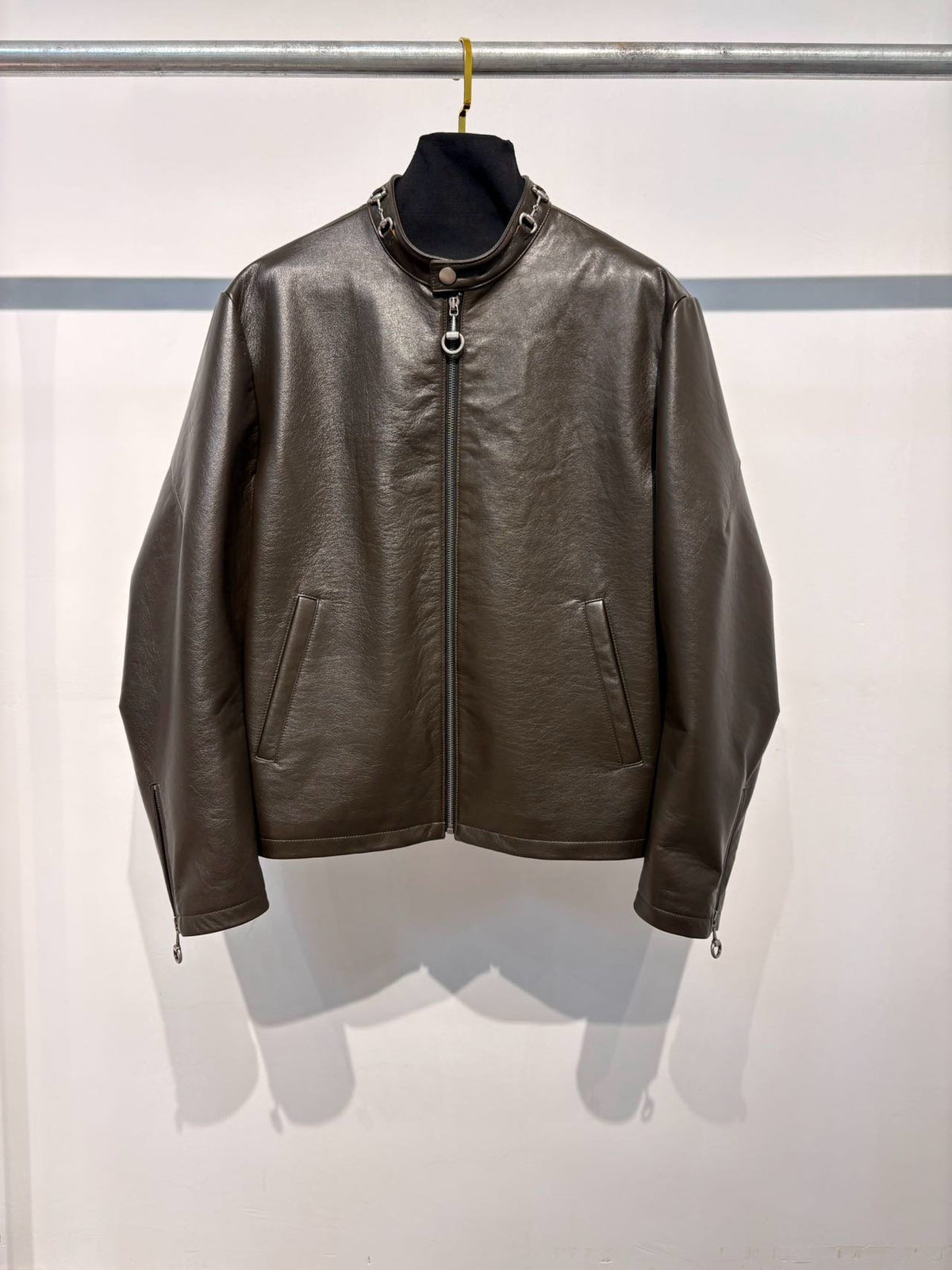 Falection FW26 Treated Bull Leather Jacket