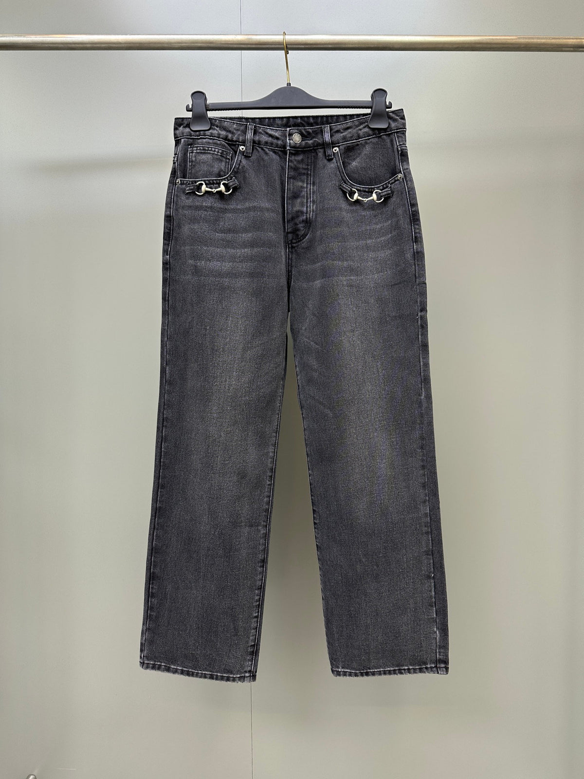 Falection FW26 Cotton Denim Pants with Horsebit Detail in 2 Colors