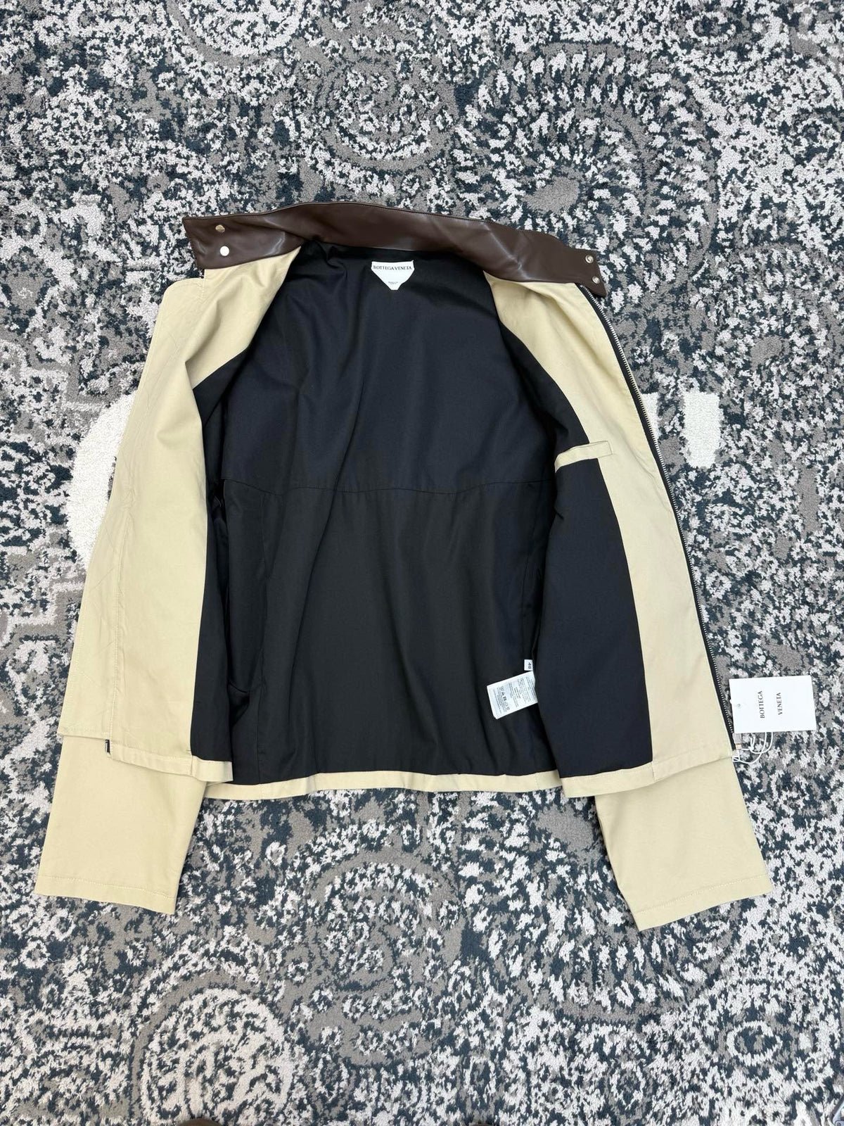 Falection FW26 Intrecciato Cotton Blouson Jacket in Beige