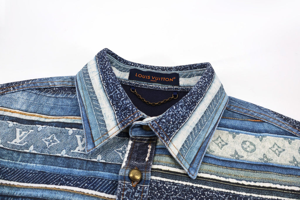 Falection SS27 Patchwork Monogram Denim Shirt