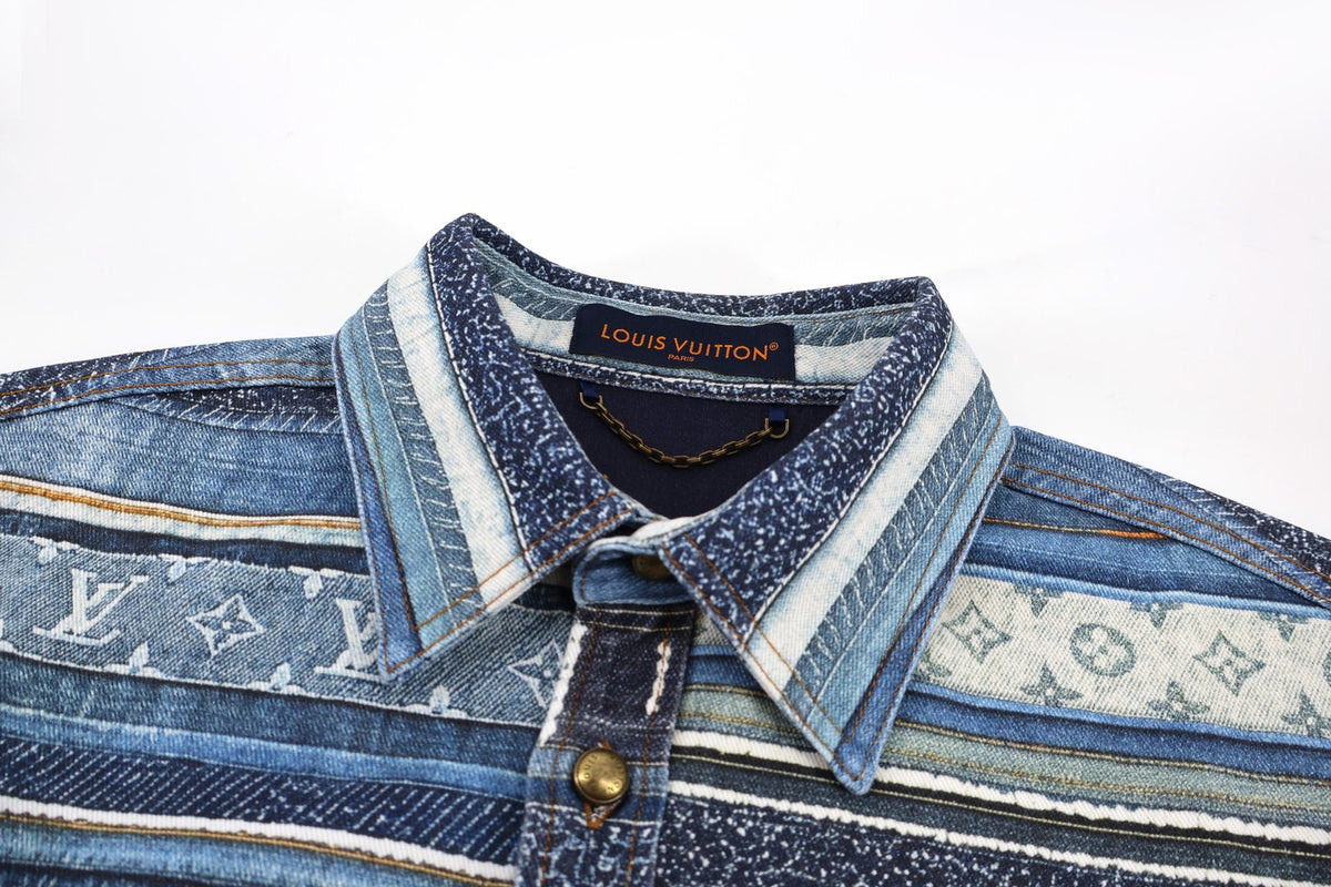 Falection SS27 Patchwork Monogram Denim Shirt