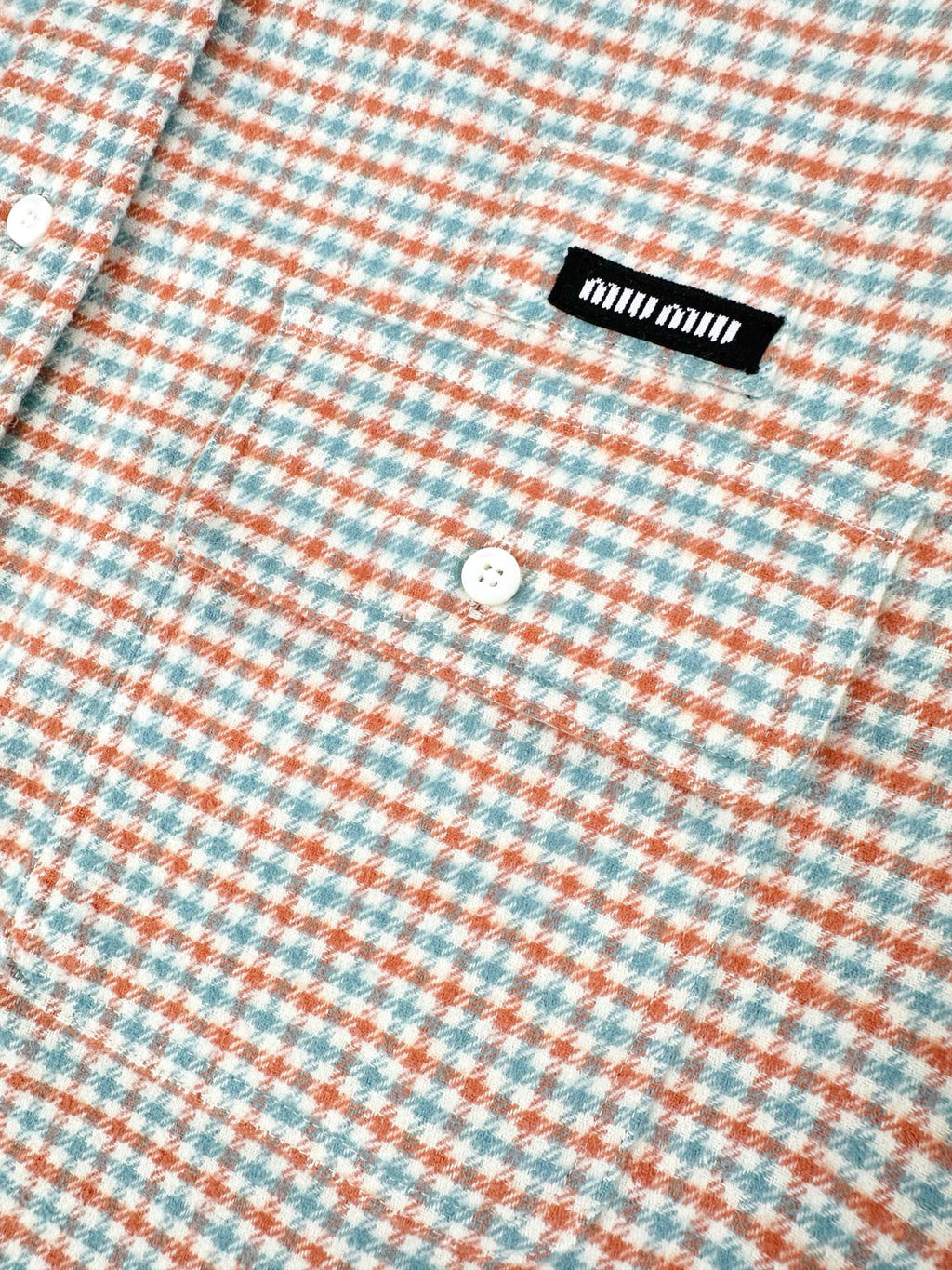 Falection FW26 Checked Cotton Shirt in Beige