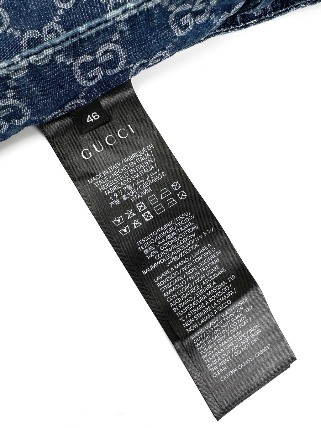 Falection FW26 GG Cotton Denim Jacquard Wide Leg Pants