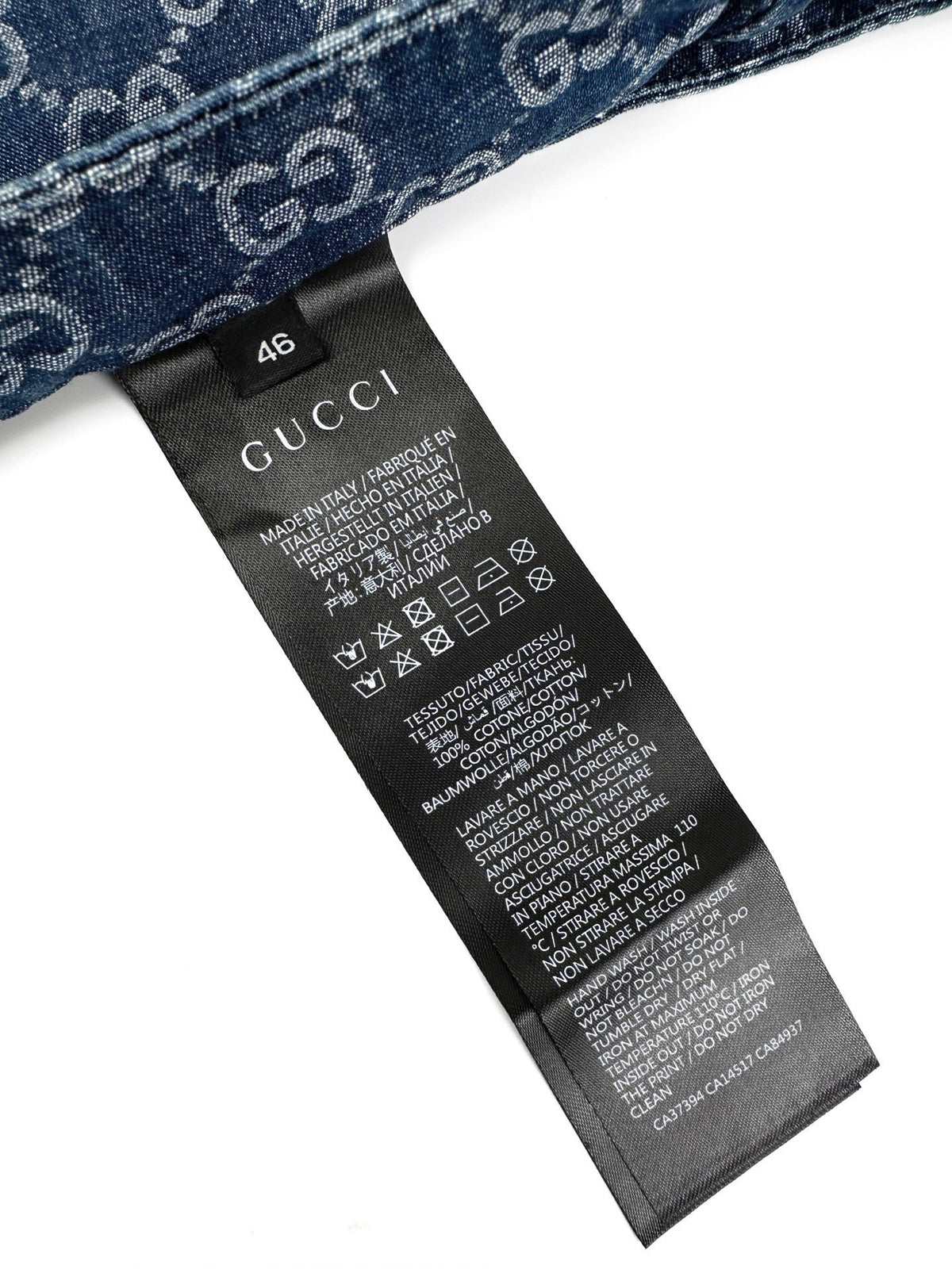 Falection FW26 GG Cotton Denim Jacquard Wide Leg Pants