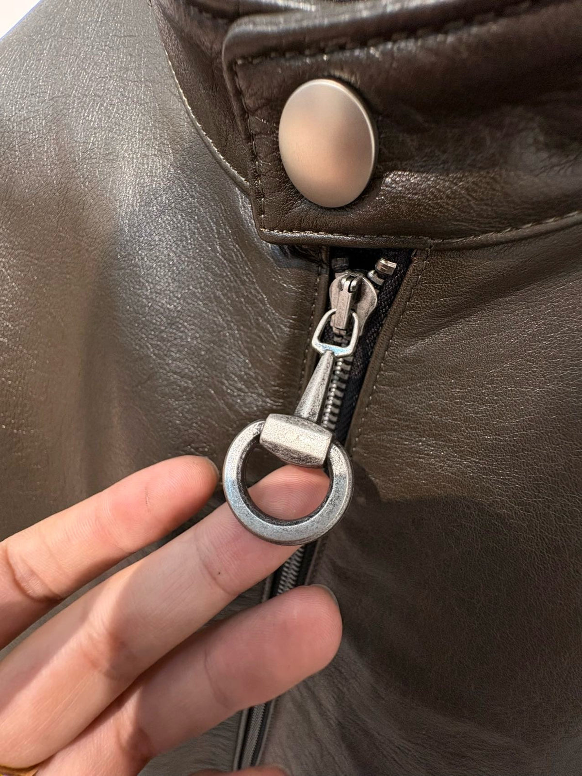 Falection FW26 Treated Bull Leather Jacket