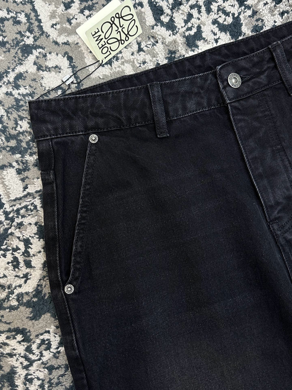 Falection FW26 Leather Patch Straight Leg Jeans in 2 Colors