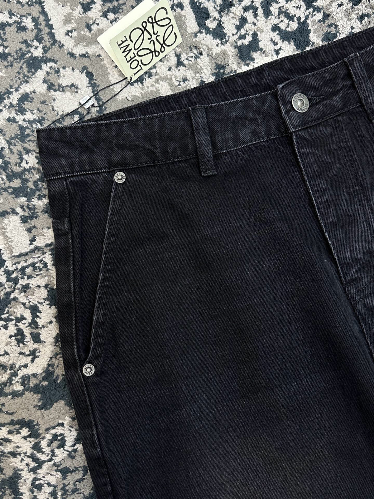 Falection FW26 Leather Patch Straight Leg Jeans in 2 Colors