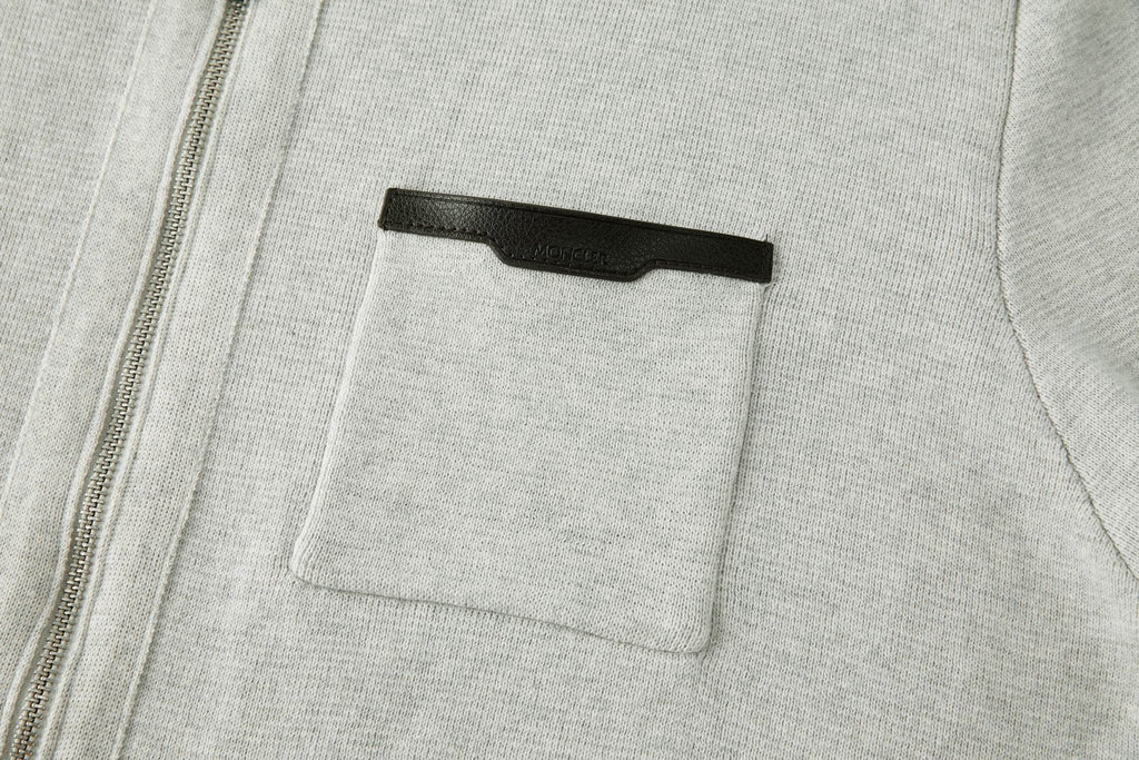 Falection FW26 Leather Logo Wool Zip Up Cardigan in 3 Colors