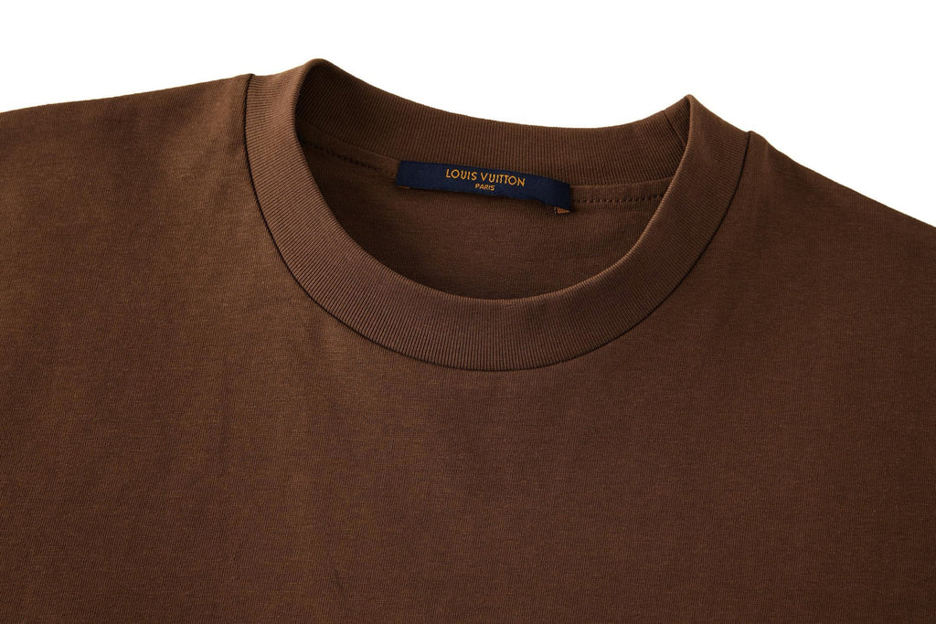 Falection FW26 Embroidered Signature Tee in Brown