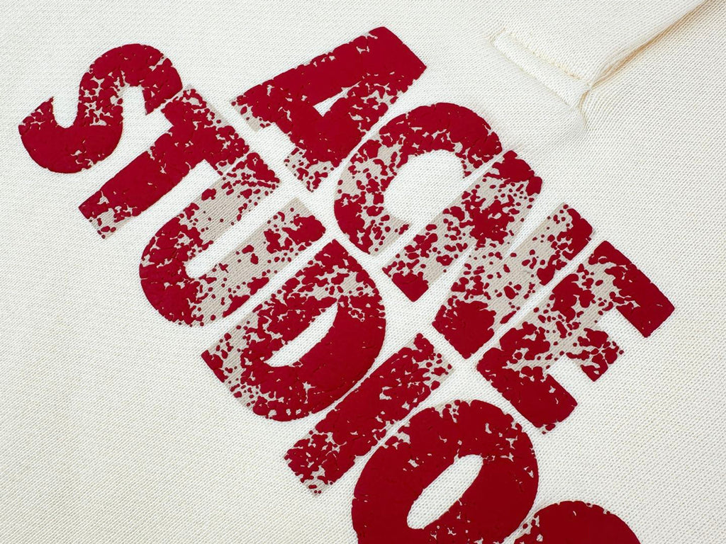 Falection FW26 Distressed Logo Fleece Sweatshirt in Cream