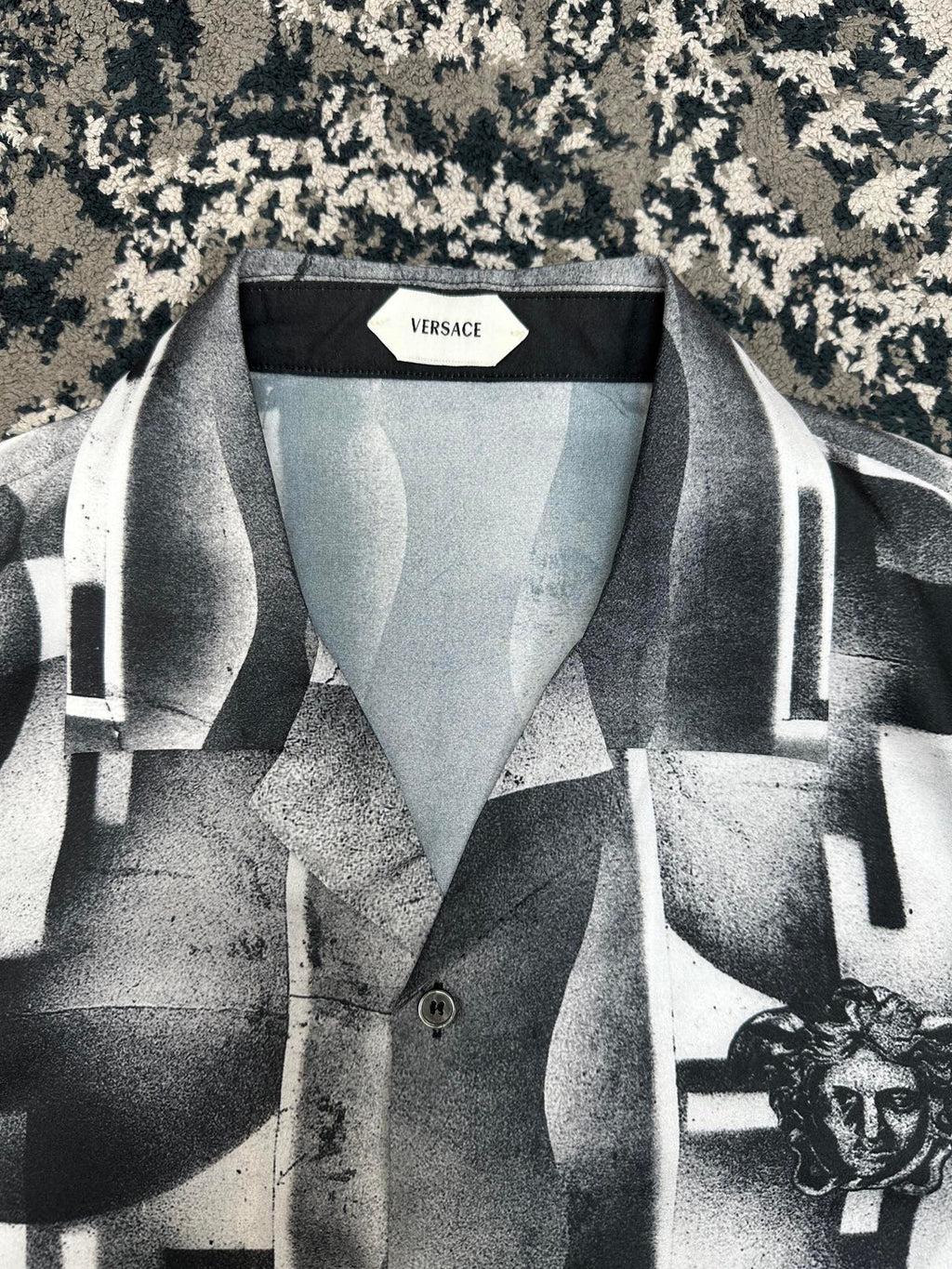 Falection FW26 Printed Crepe De Chine Silk Shirt