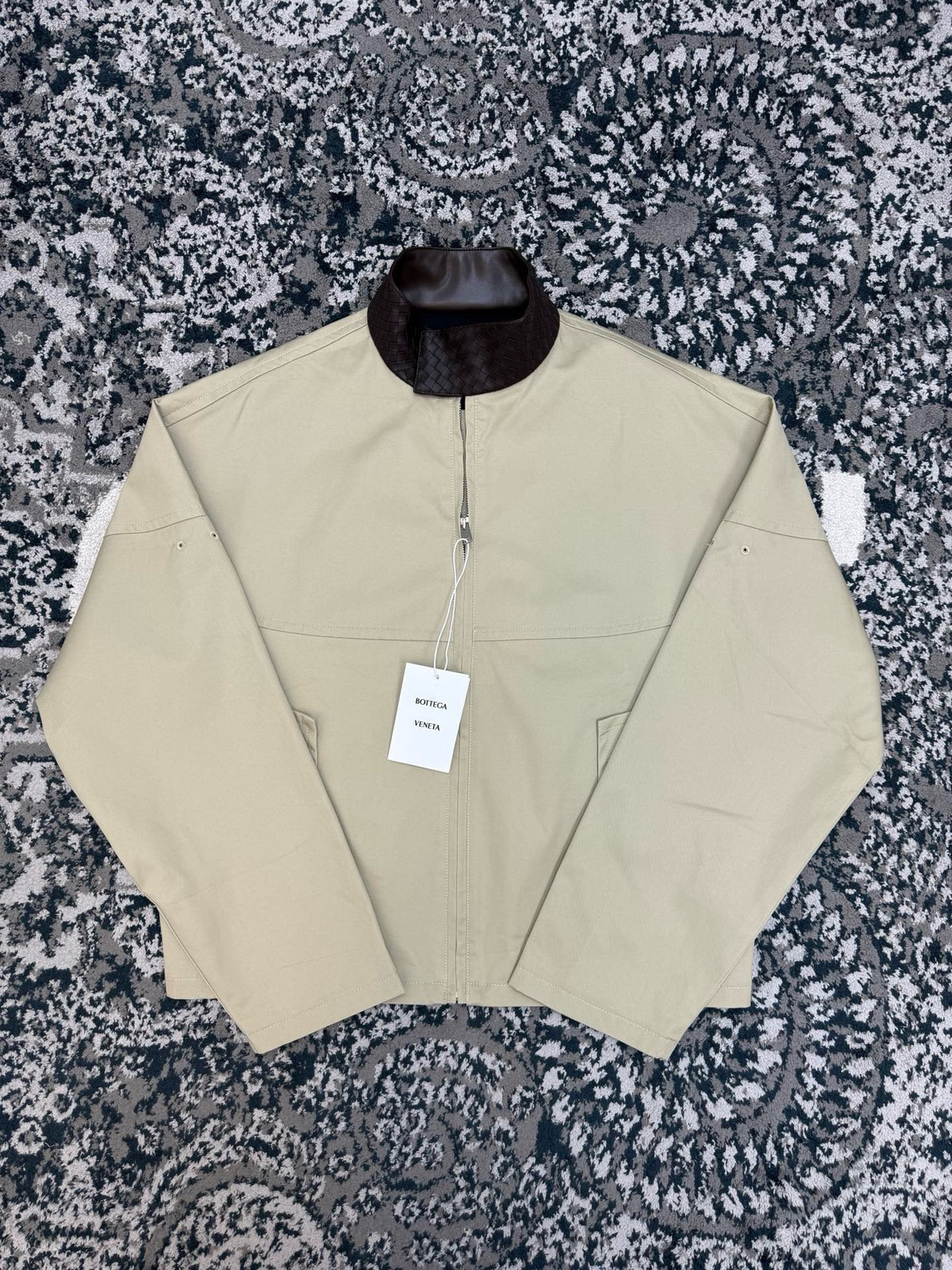 Falection FW26 Intrecciato Cotton Blouson Jacket in Beige