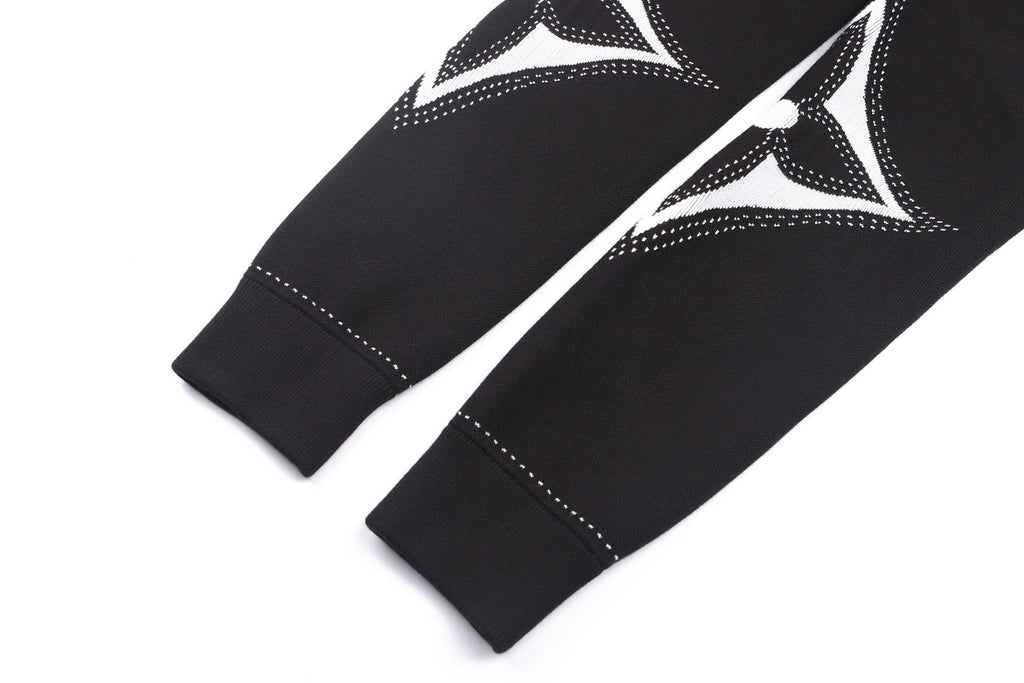 Falection FW26 Graphic Intarsia Zipped Cotton Hoodie in 2 Colors
