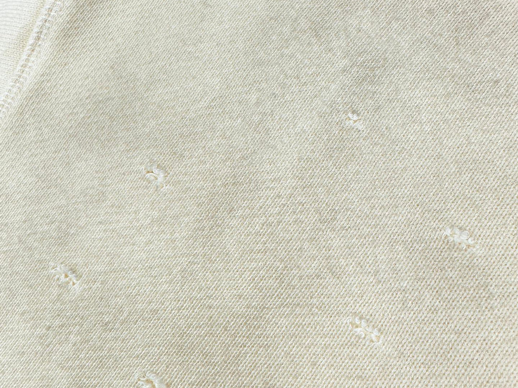 Falection FW26 Distressed Logo Fleece Sweatshirt in Cream
