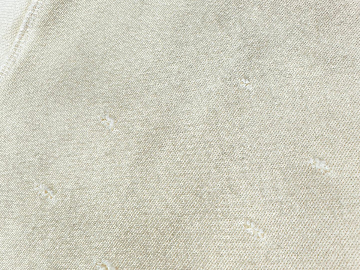 Falection FW26 Distressed Logo Fleece Sweatshirt in Cream