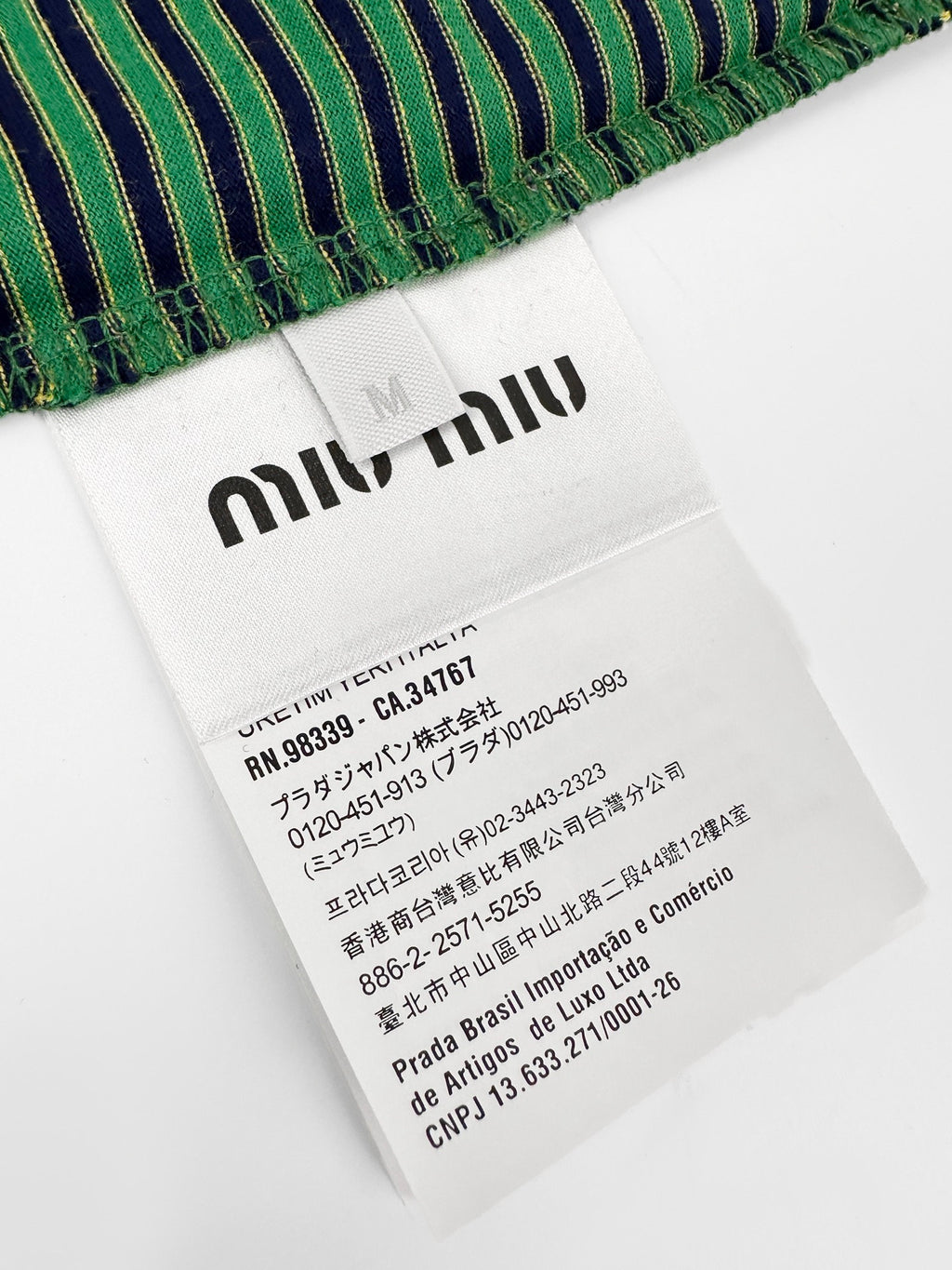 Falection FW26 Striped Jersey Tee in Navy/Green