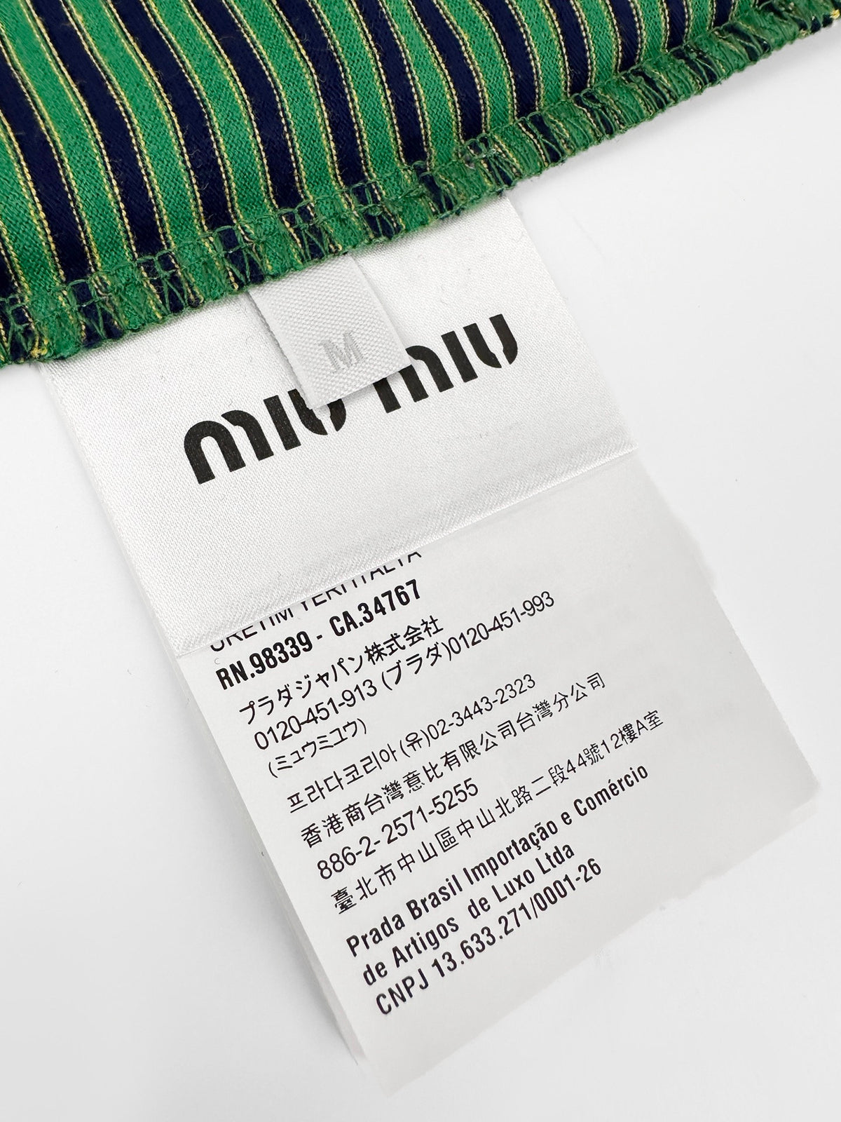 Falection FW26 Striped Jersey Tee in Navy/Green