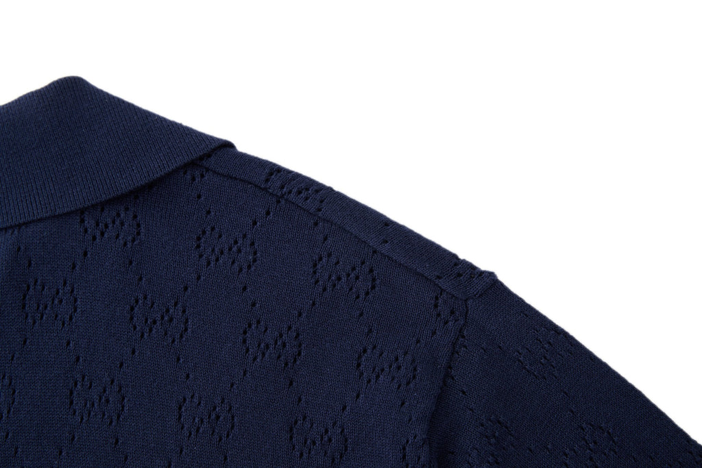 Falection FW26 Pointelle Cotton Silk Polo Shirt