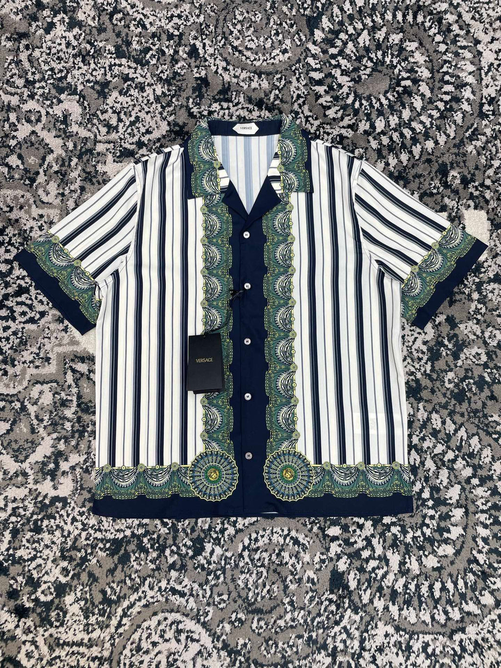 Falection FW26 Striped Crepe de Chine Silk Shirt