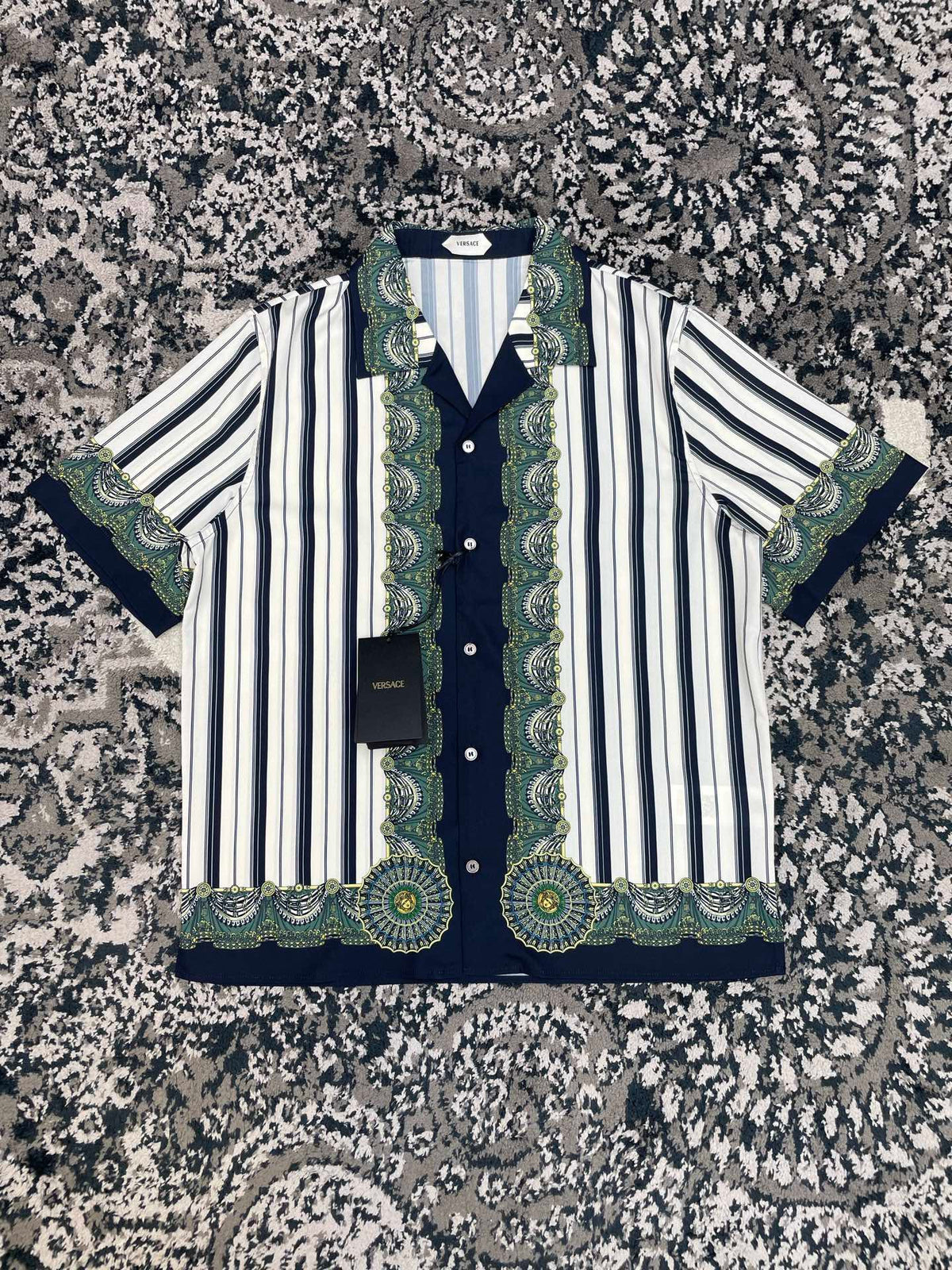 Falection FW26 Striped Crepe de Chine Silk Shirt