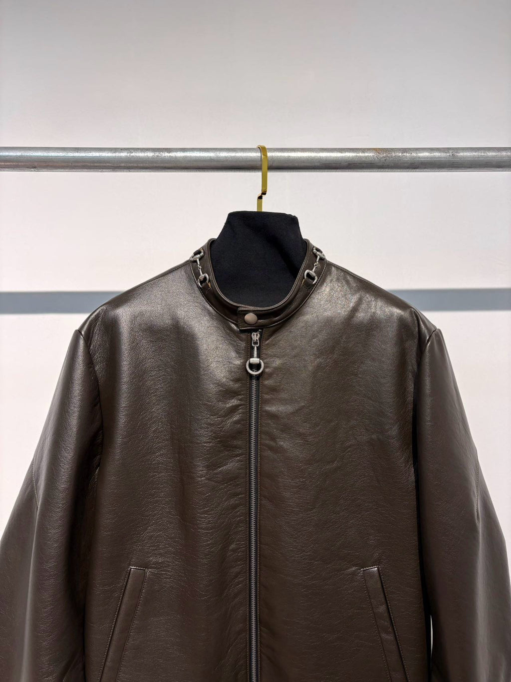 Falection FW26 Treated Bull Leather Jacket