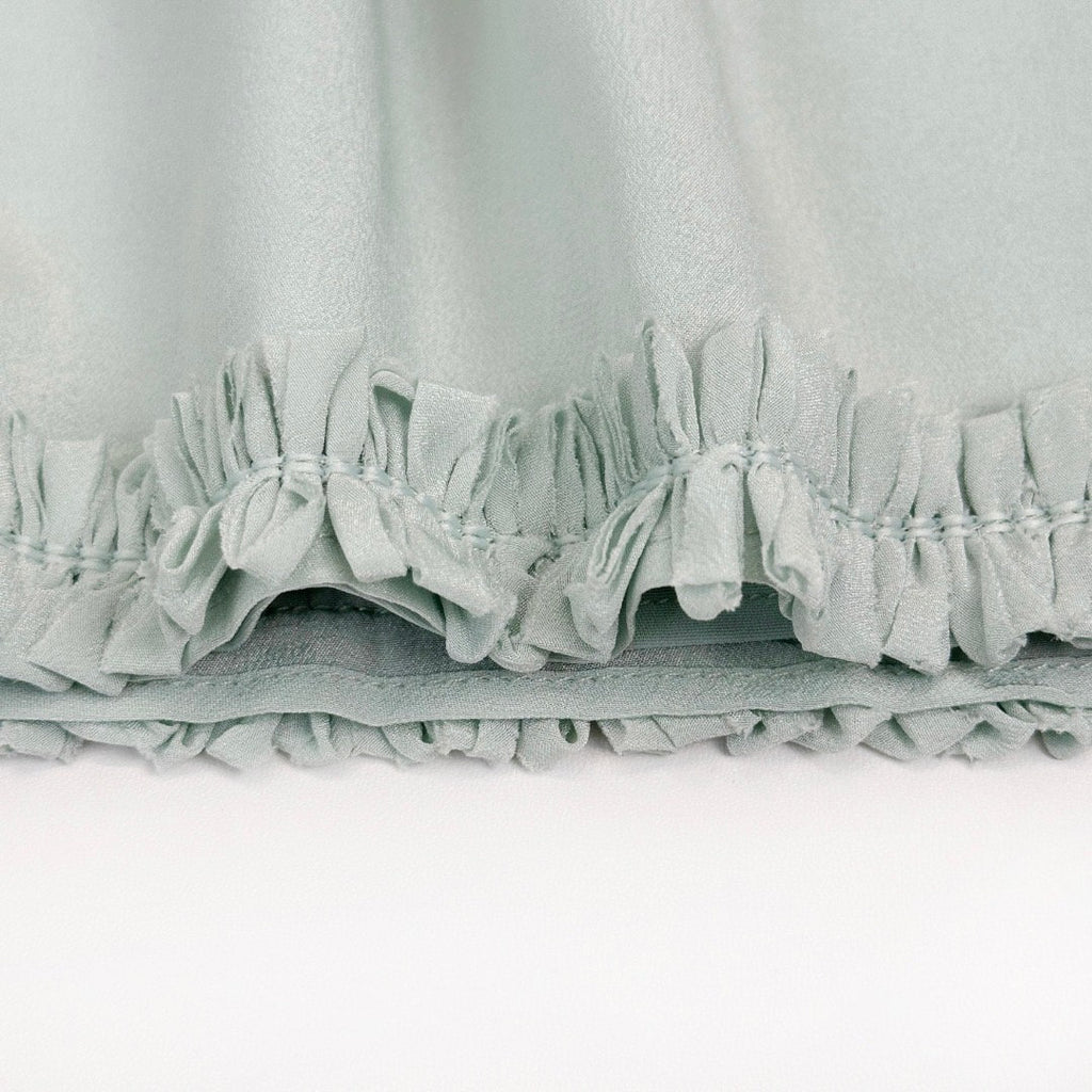Falection FW26 Ruffled Silk-Crepe Midi Skirt