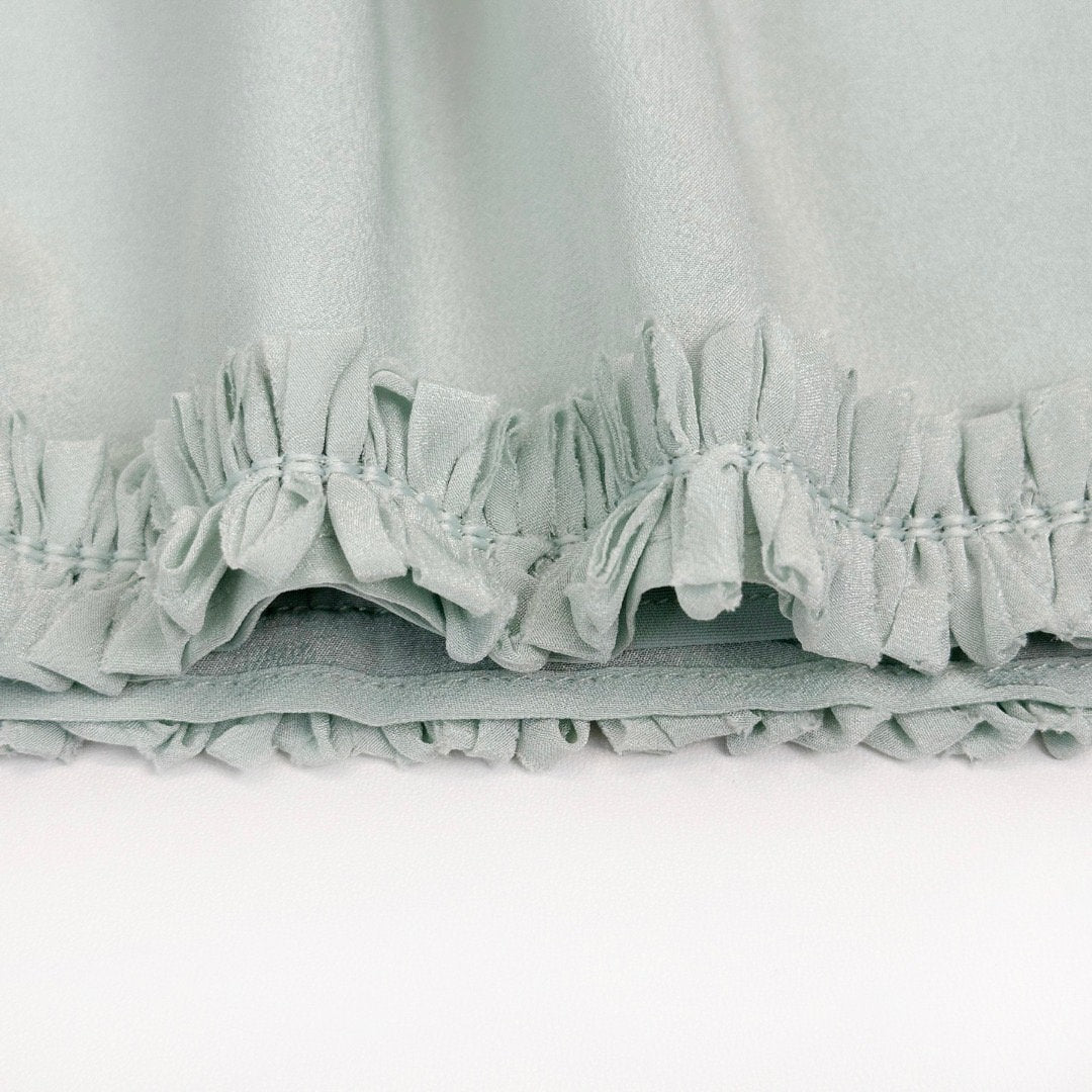 Falection FW26 Ruffled Silk-Crepe Midi Skirt