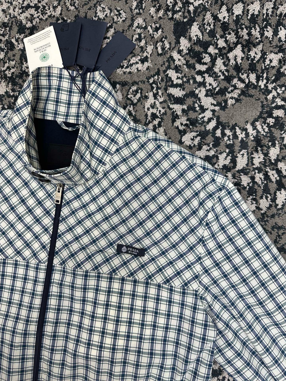Falection FW26 Checked Chambray Blouson Jacket