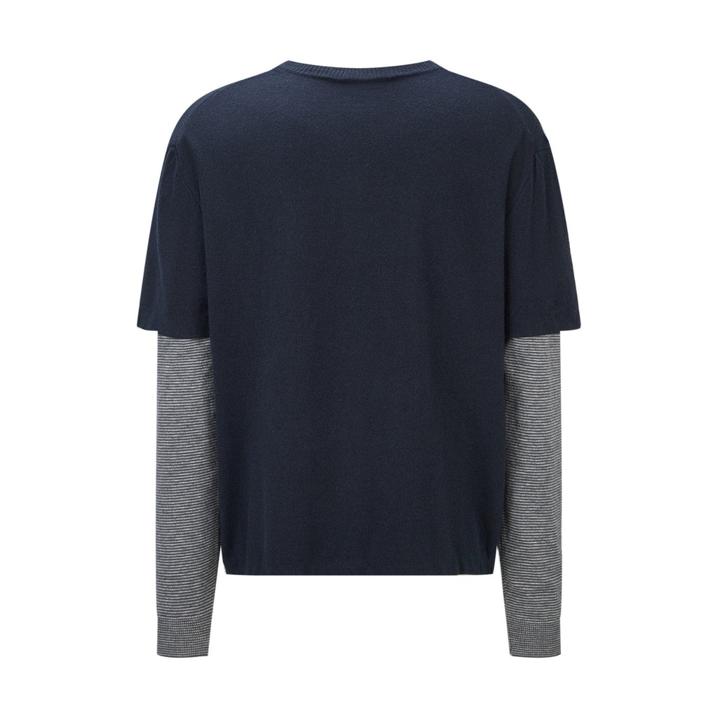Falection FW26 Layered Sleeve Logo Embroidered Sweater