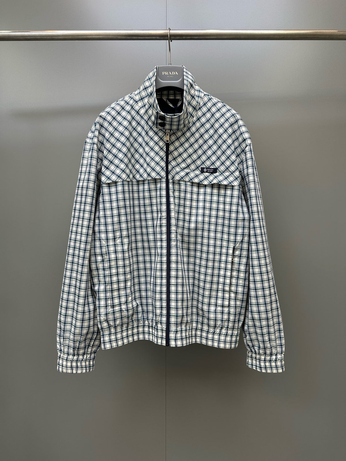 Falection FW26 Checked Chambray Blouson Jacket
