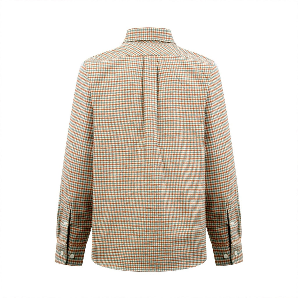 Falection FW26 Checked Cotton Shirt in Beige