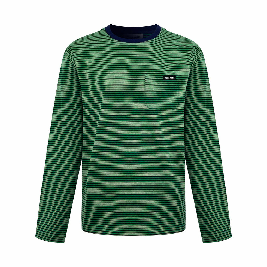 Falection FW26 Striped Jersey Tee in Navy/Green
