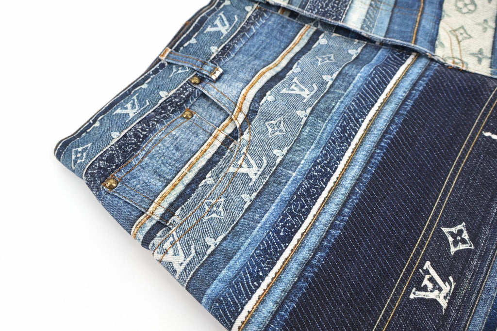 Falection SS27 Patchwork Monogram Denim Shorts
