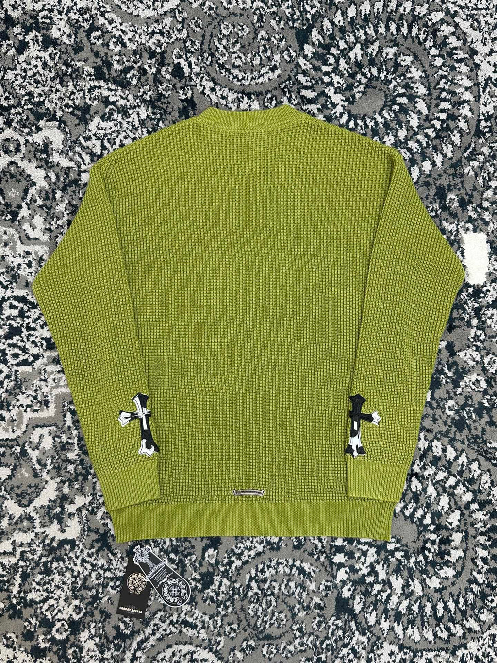 Falection CH FW26 Cross Patch Sweater in Green